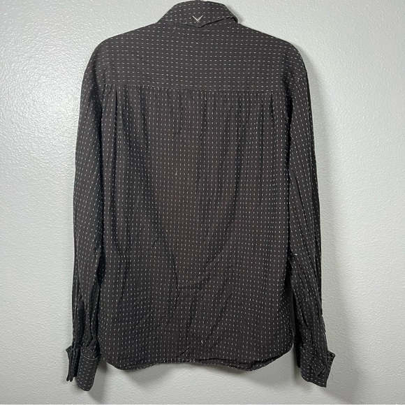 VINTAGE Fender Custom Shop Brown Men L Long Sleeve Cotton Shirt Cross Embroidery - Picture 10 of 11